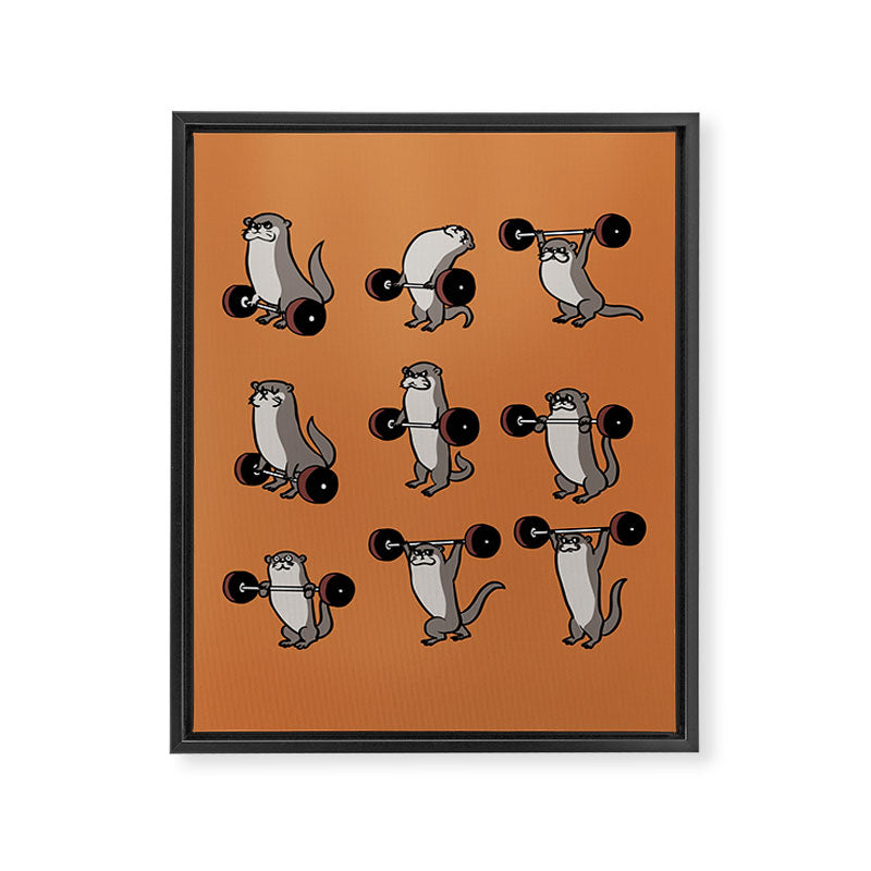 Olympic Lifting Otter Framed Canvas Print Gallery Image 8
