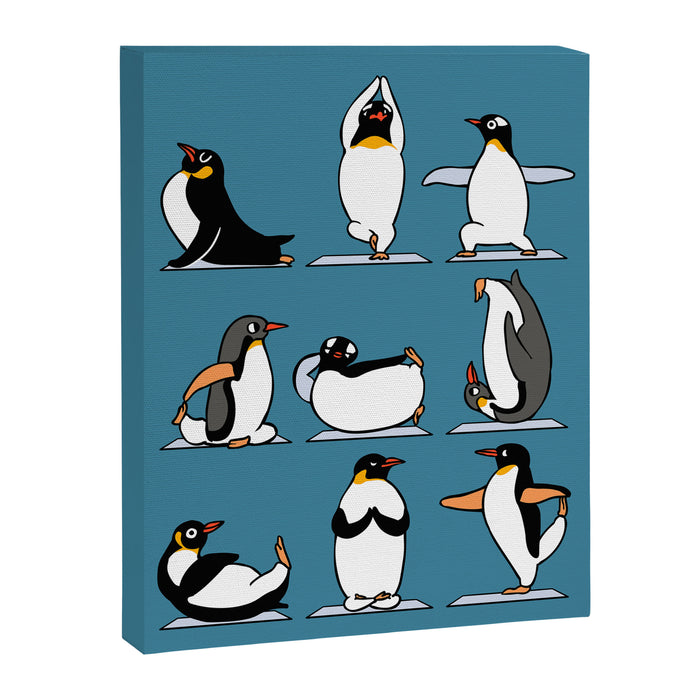 Penguin Yoga Canvas Print Gallery Image 1