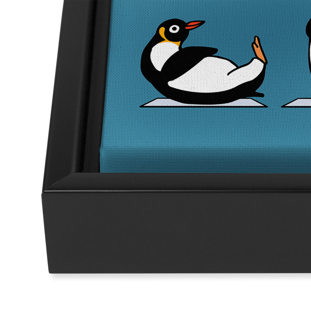 Penguin Yoga Framed Canvas Print Gallery Image 3