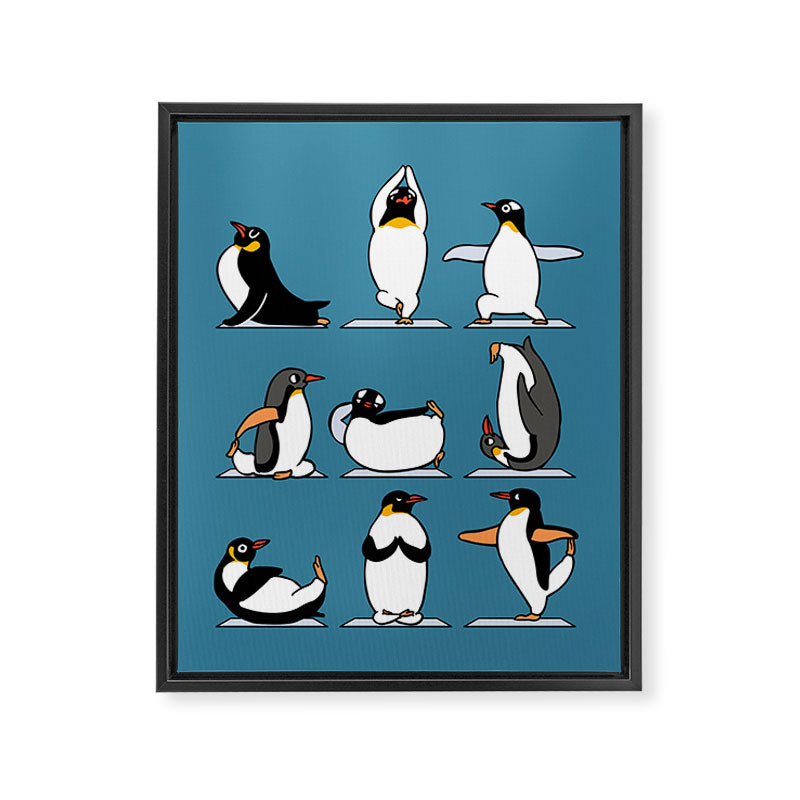 Penguin Yoga Framed Canvas Print Gallery Image 8