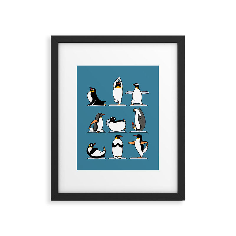 Penguin Yoga Framed Art Print Gallery Image 4