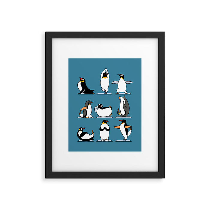 Penguin Yoga Framed Art Print Gallery Image 1