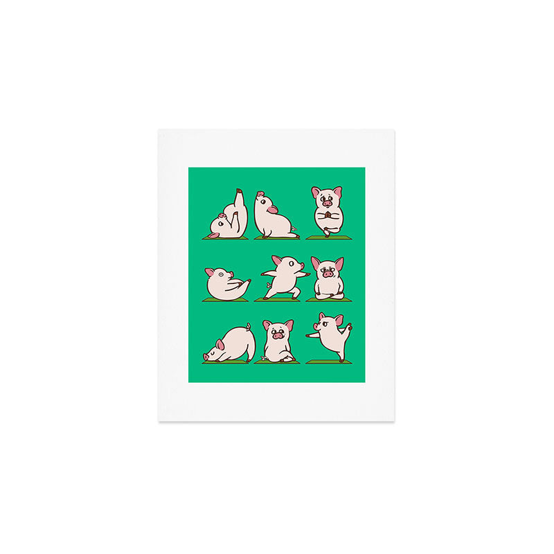 Pig Yoga Art Print Gallery Image 1