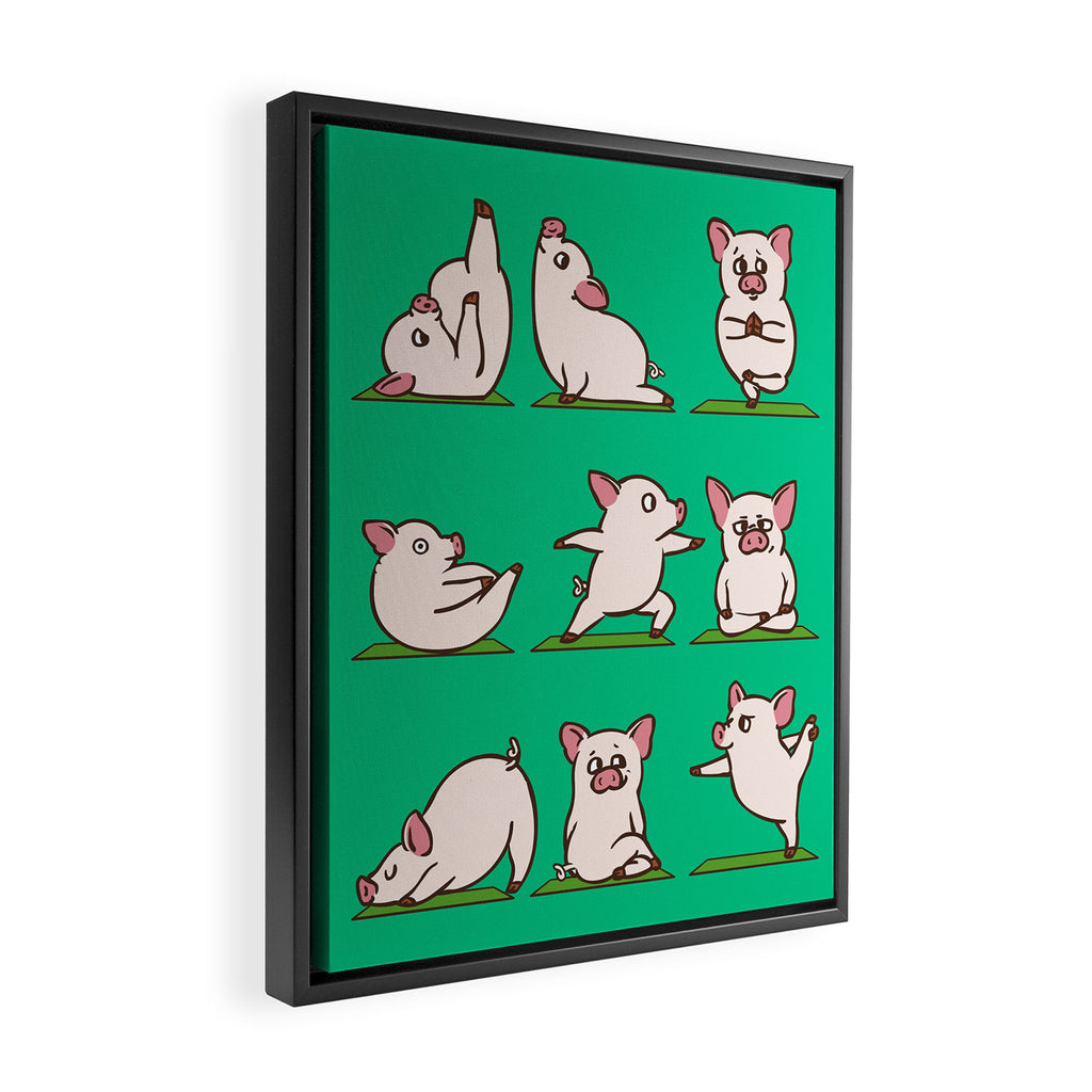 Pig Yoga Framed Canvas Print Gallery Image 2