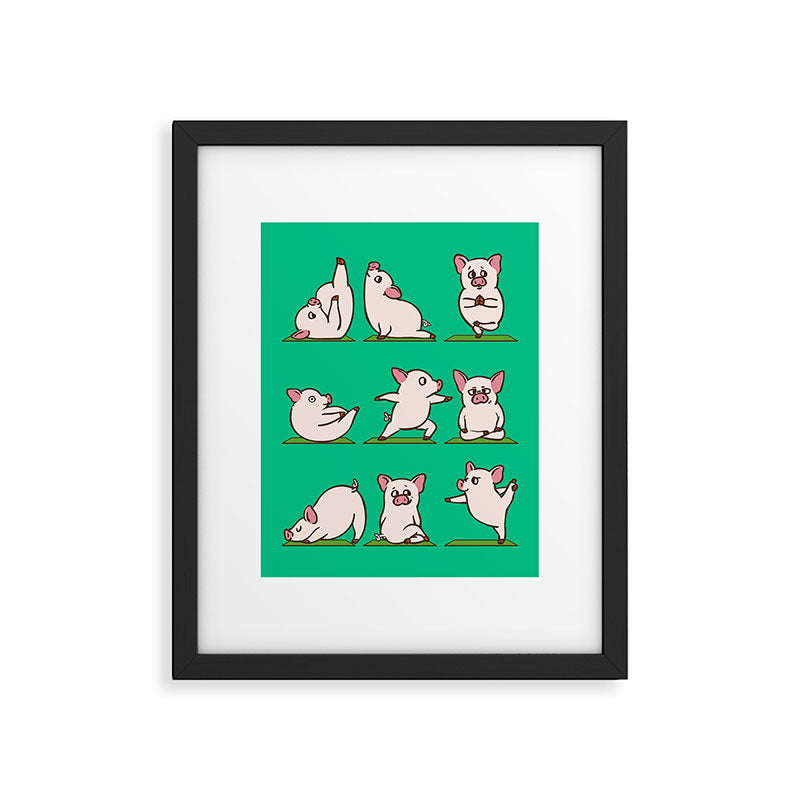 Pig Yoga Framed Art Print Gallery Image 4