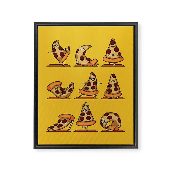 Pizza Yoga Framed Canvas Print Gallery Image 1