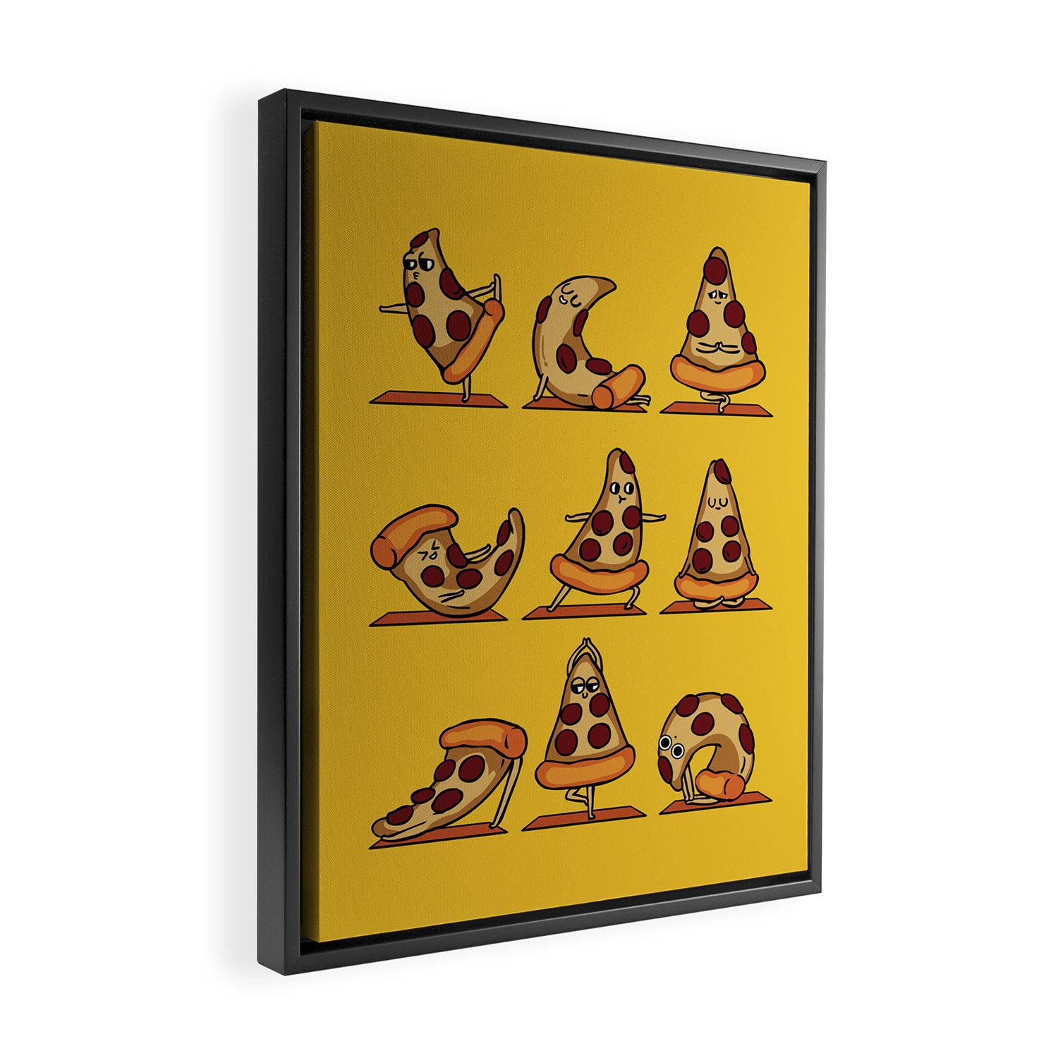 Pizza Yoga Framed Canvas Print Gallery Image 2