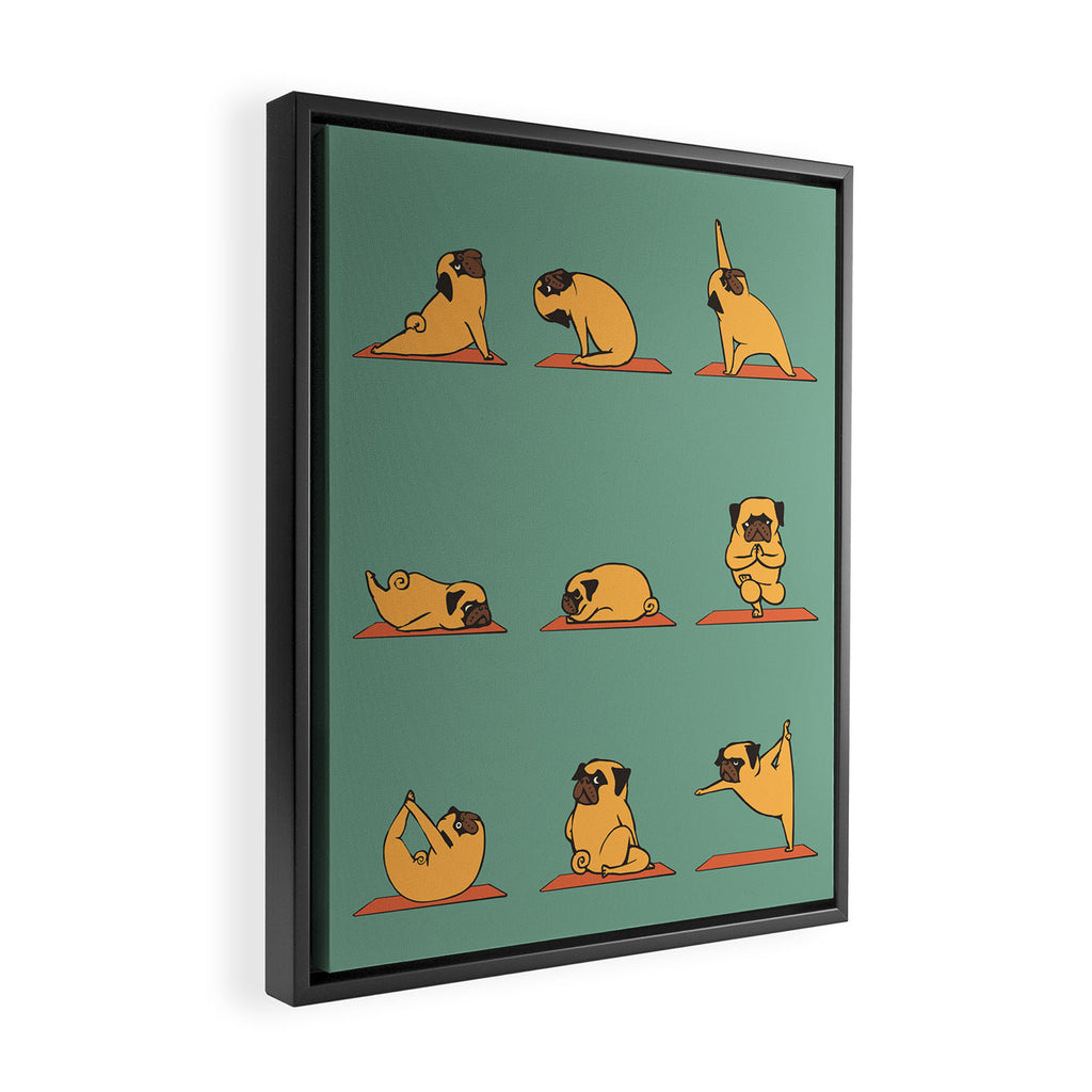 Pug Yoga Framed Canvas Print Gallery Image 2