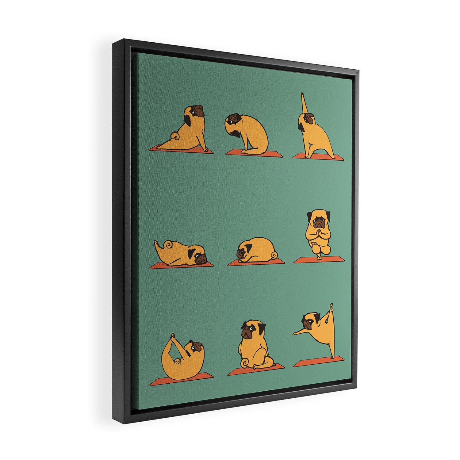 Pug Yoga Framed Canvas Print Gallery Image 2
