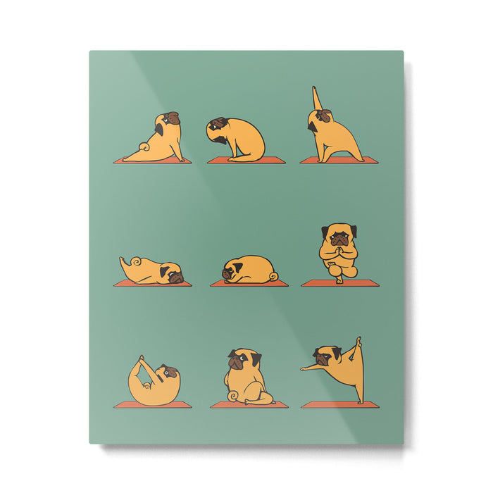 Pug Yoga Metal Print Gallery Image 1