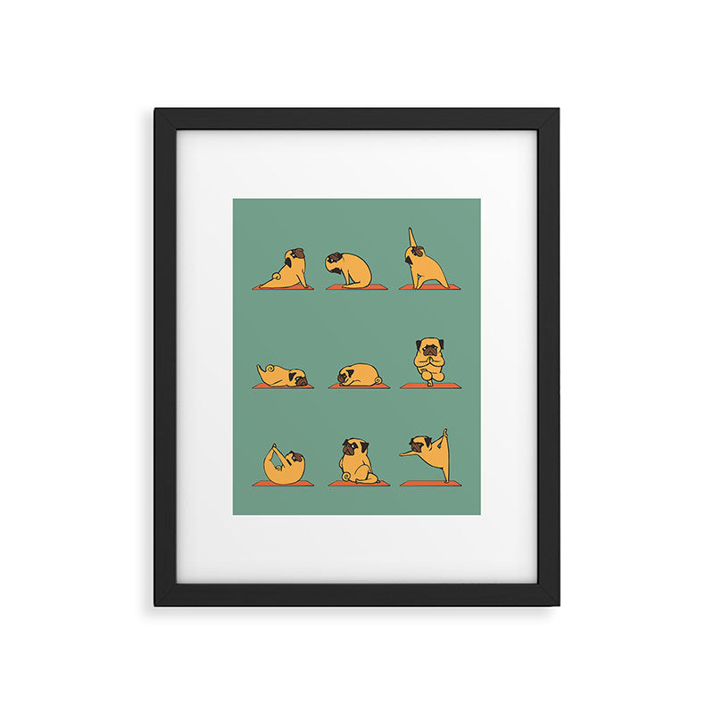 Pug Yoga Framed Art Print Gallery Image 4