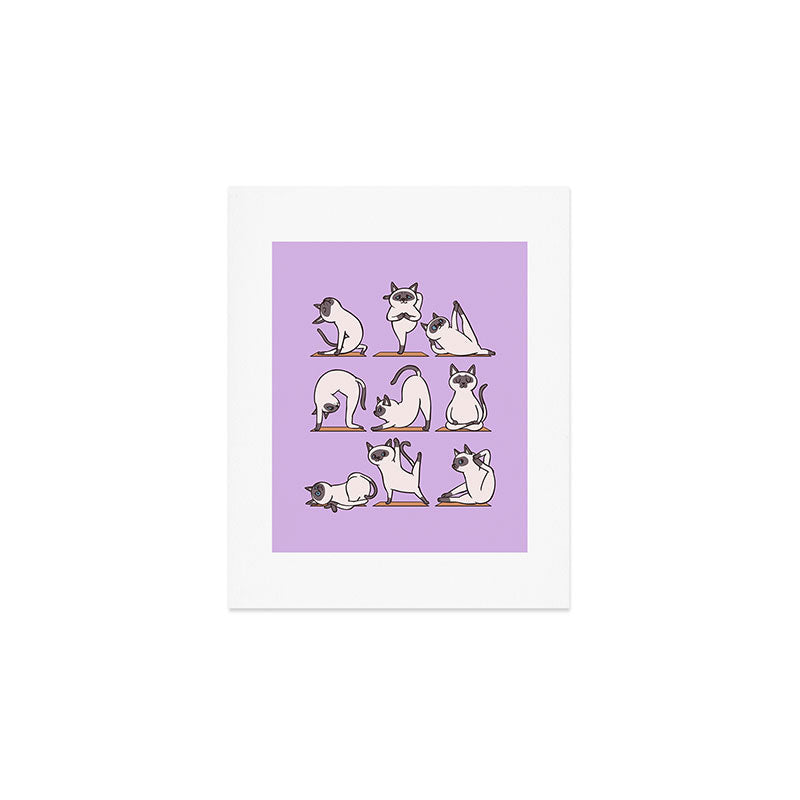Siamese Cat Yoga Art Print Gallery Image 1