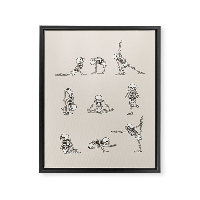 Skeleton Yoga Framed Canvas Print Gallery Image 1
