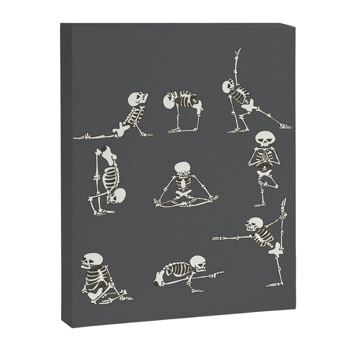 Skeleton Yoga_Gray Canvas Print Gallery Image 1
