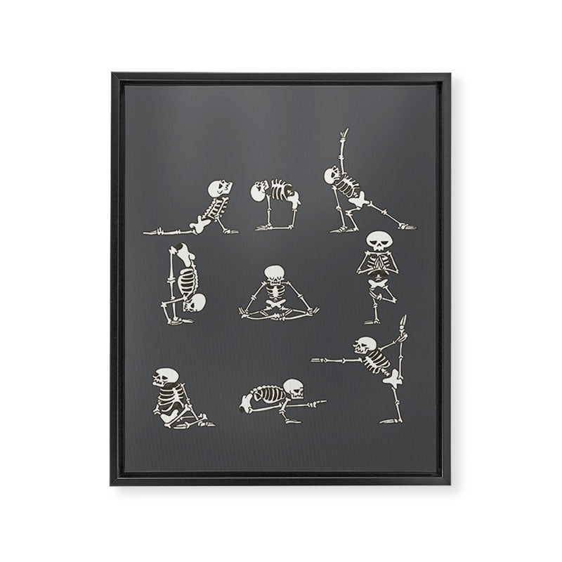 Skeleton Yoga_Gray Framed Canvas Print Gallery Image 8