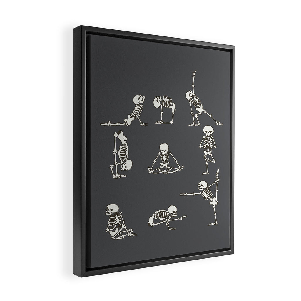 Skeleton Yoga_Gray Framed Canvas Print Gallery Image 2
