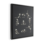 Skeleton Yoga_Gray Framed Canvas Print Gallery Image 2