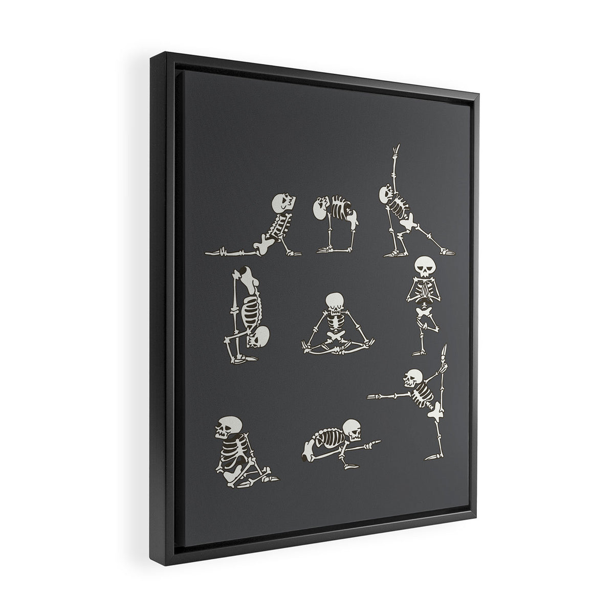 Skeleton Yoga_Gray Framed Canvas Print Gallery Image 2