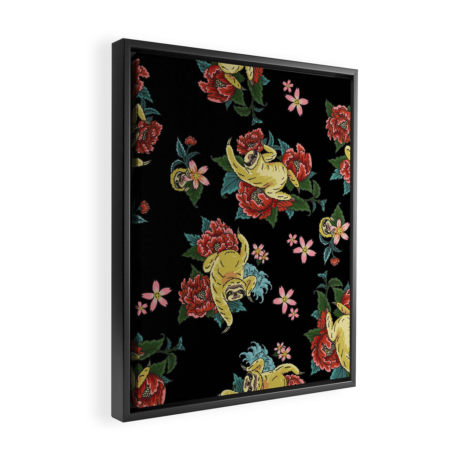Sloth Tattoo Framed Canvas Print Gallery Image 2