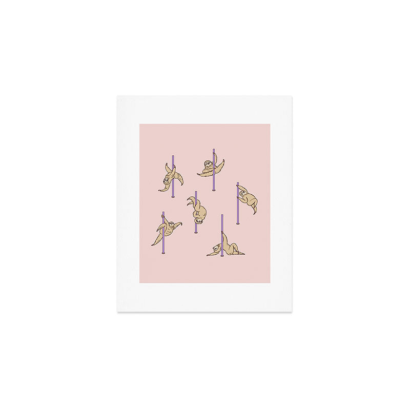 Sloths Pole Dancing Club Art Print Gallery Image 1