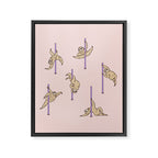 Sloths Pole Dancing Club Framed Canvas Print Gallery Image 8