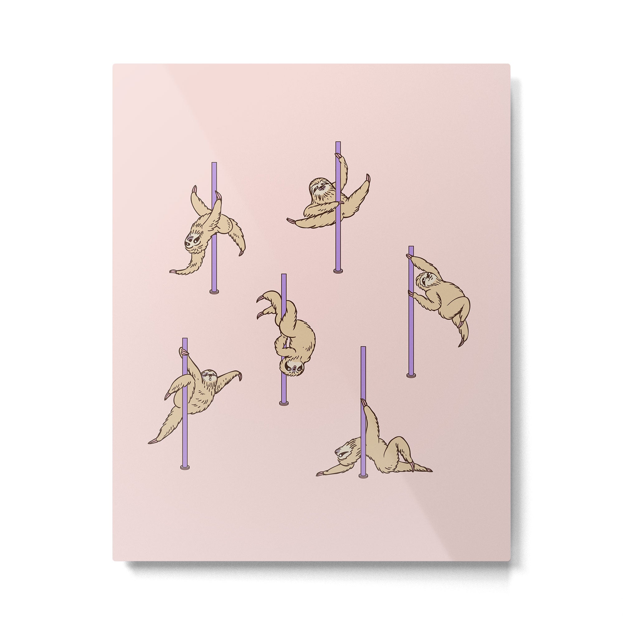 Sloths Pole Dancing Club Metal Print Gallery Image 6