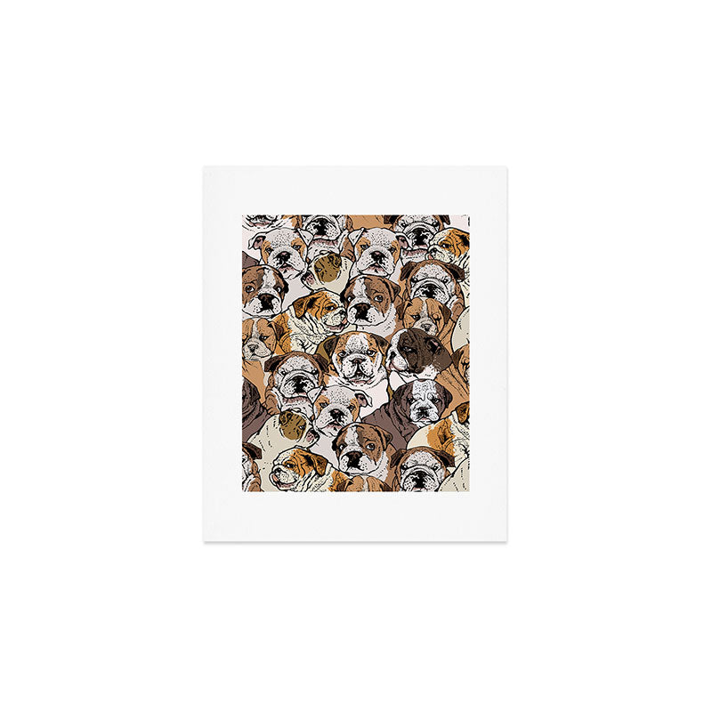 Social English Bulldog Art Print Gallery Image 1