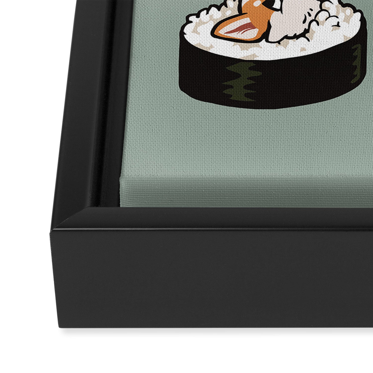 Sushi  Corgi Framed Canvas Print Gallery Image 3
