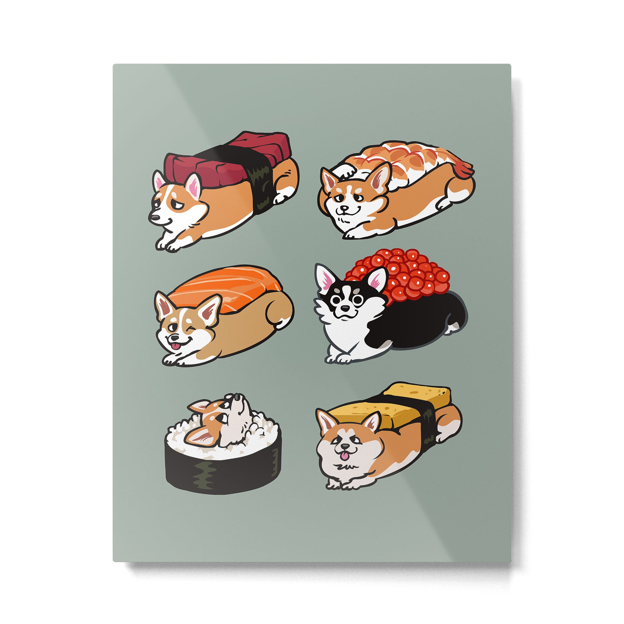 Sushi  Corgi Metal Print Gallery Image 6