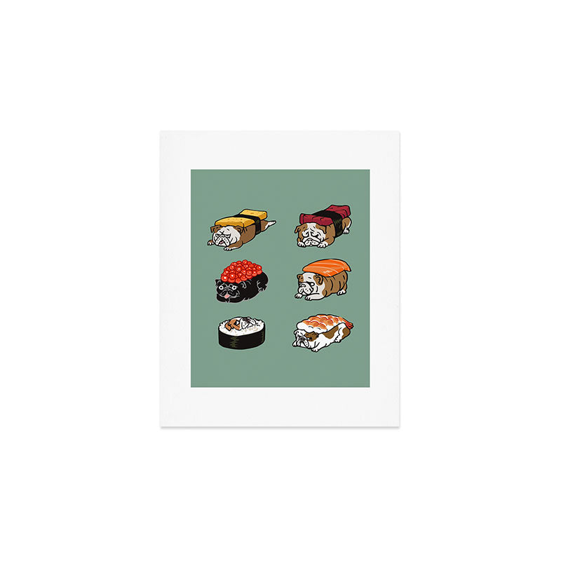 Sushi English Bulldog Art Print Gallery Image 1