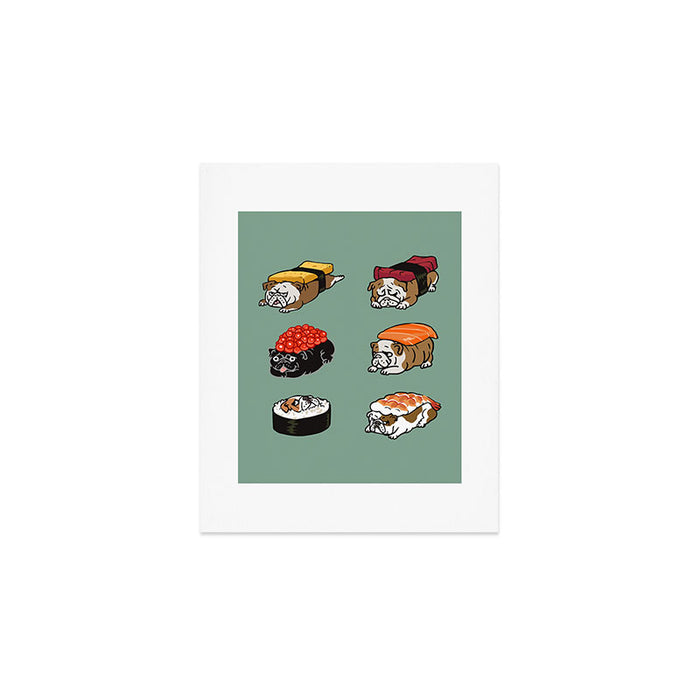 Sushi English Bulldog Art Print Gallery Image 1