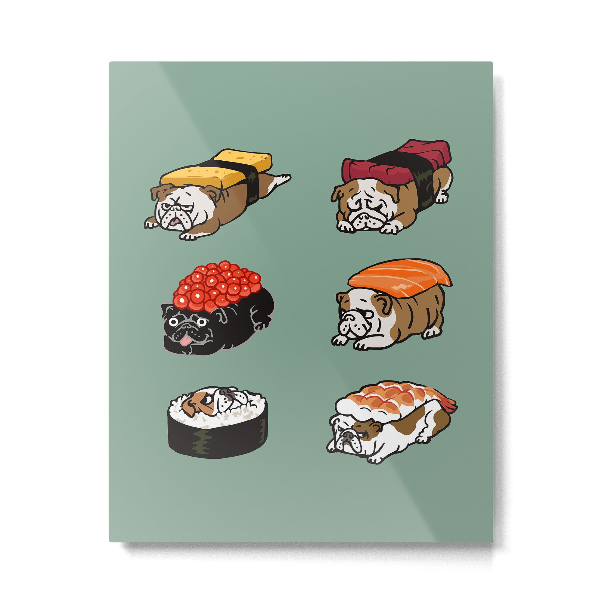 Sushi English Bulldog Metal Print Gallery Image 6