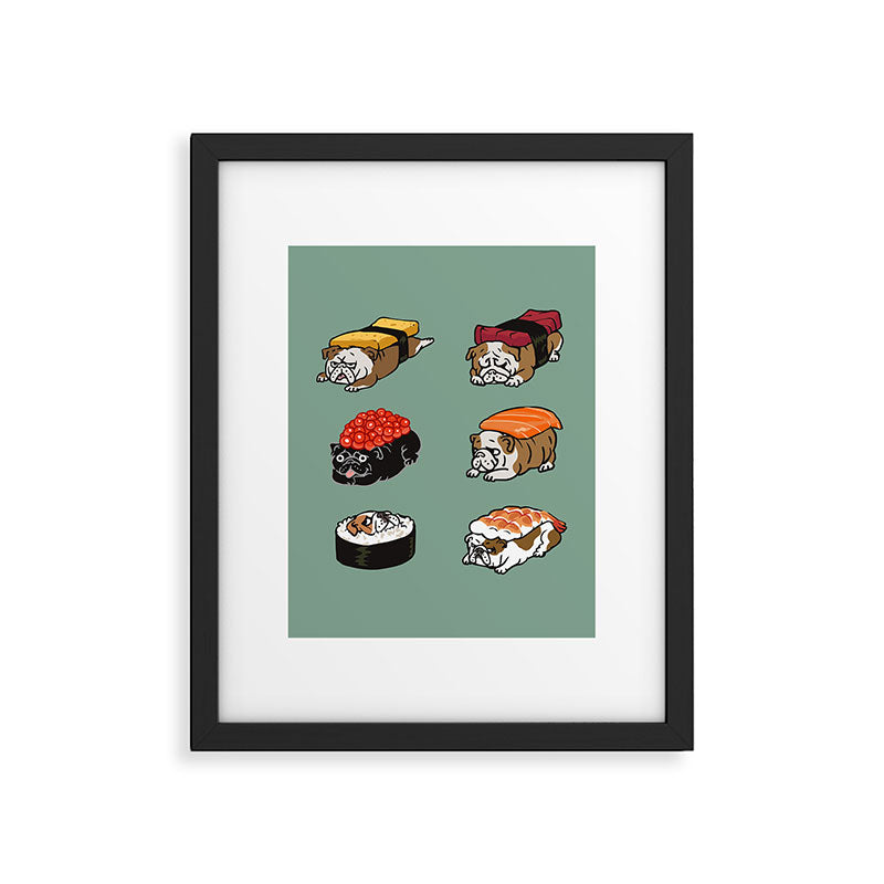 Sushi English Bulldog Framed Art Print Gallery Image 4