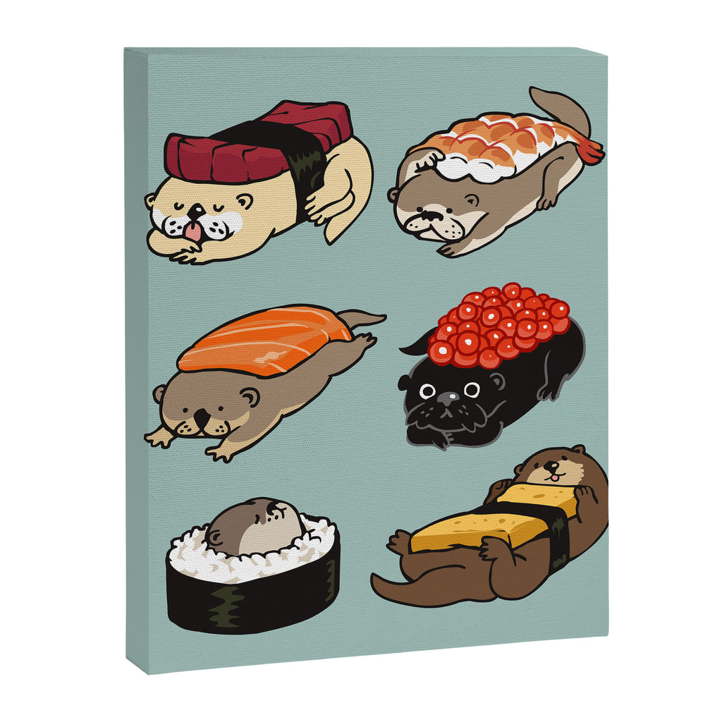 Sushi Otter Canvas Print Gallery Image 8