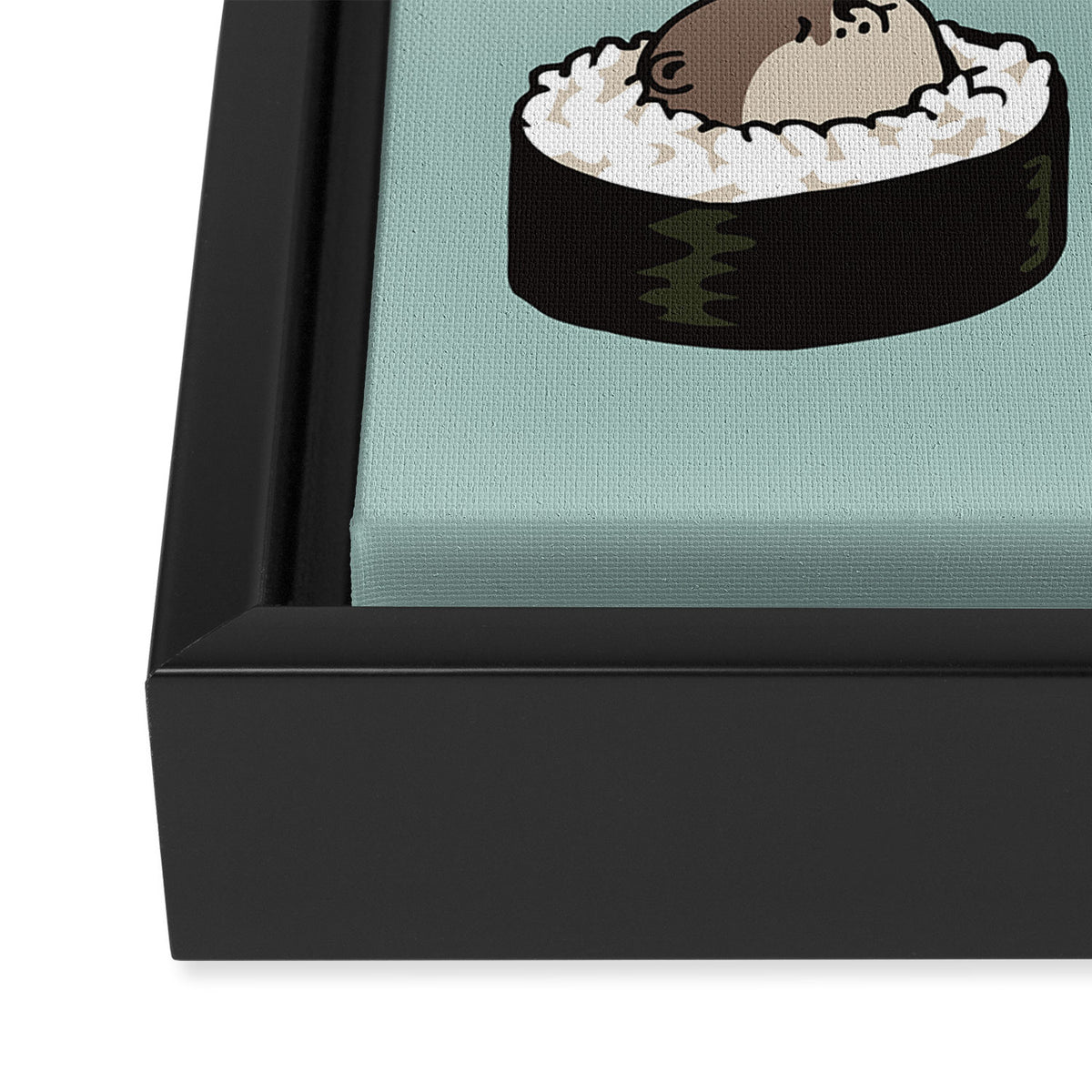 Sushi Otter Framed Canvas Print Gallery Image 3