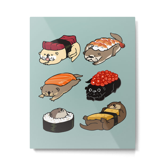 Sushi Otter Metal Print Gallery Image 1