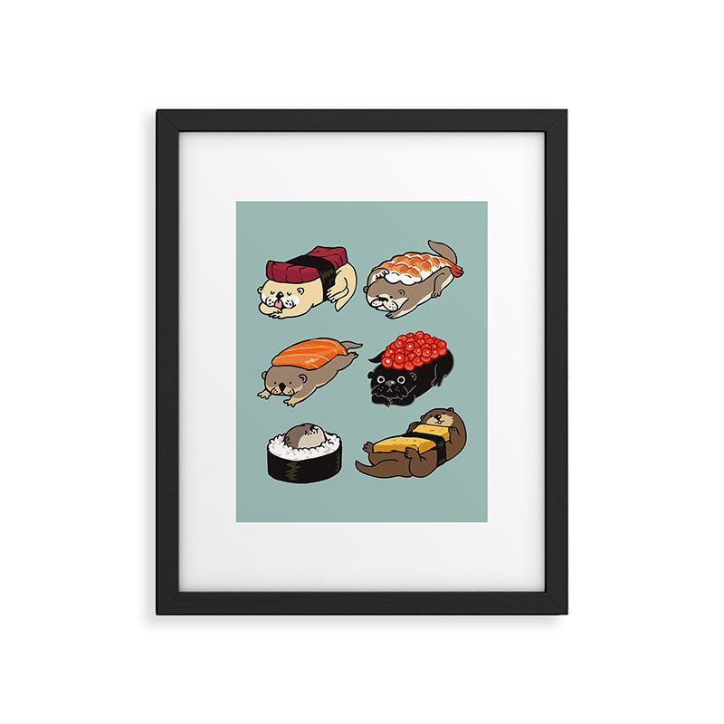 Sushi Otter Framed Art Print Gallery Image 6