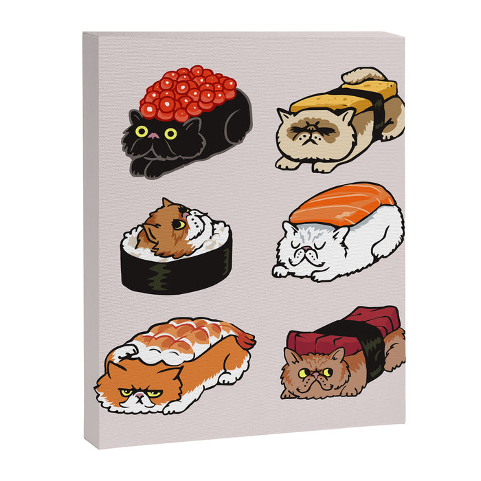 Sushi Persian Cat Canvas Print Gallery Image 1