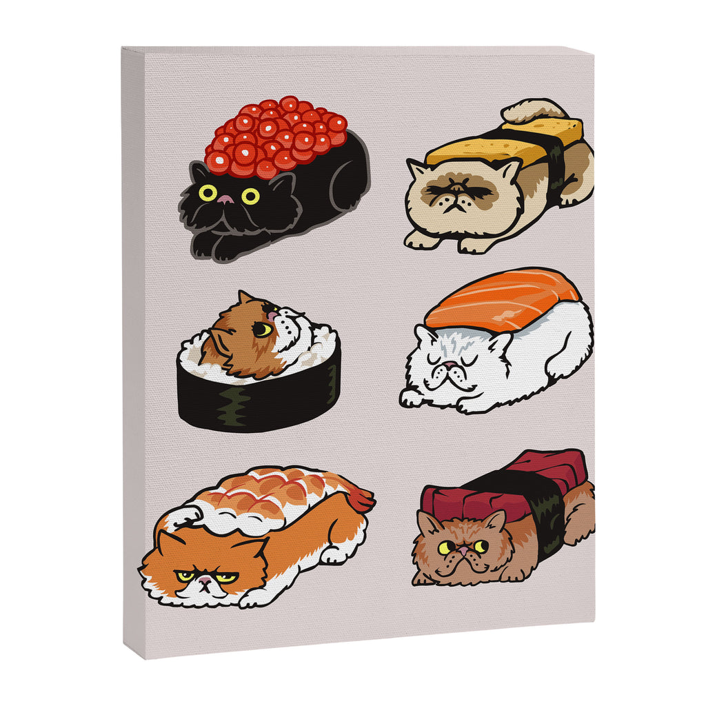 Sushi Persian Cat Canvas Print Gallery Image 8
