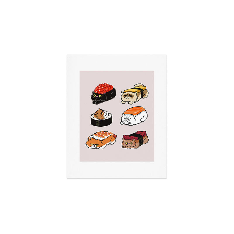 Sushi Persian Cat Art Print Gallery Image 1