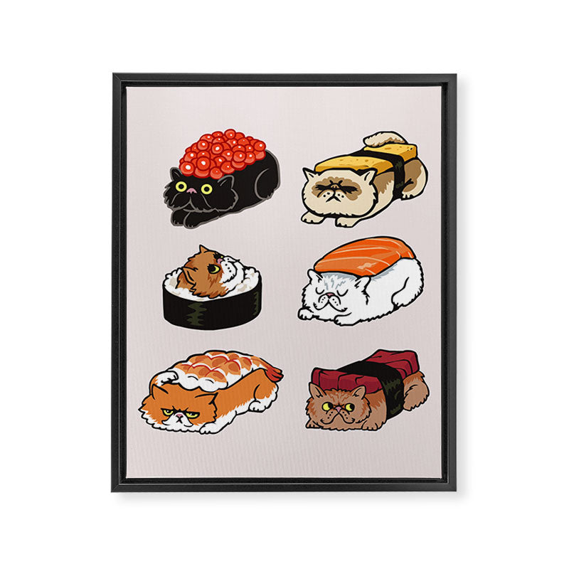 Sushi Persian Cat Framed Canvas Print Gallery Image 8
