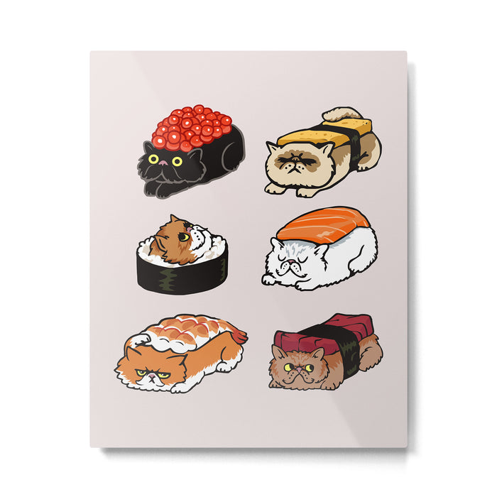 Sushi Persian Cat Metal Print Gallery Image 1