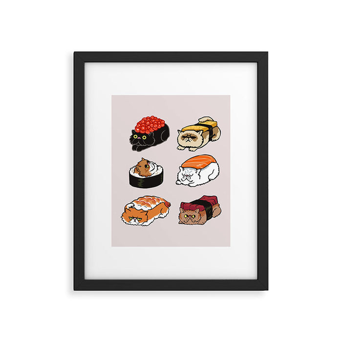 Sushi Persian Cat Framed Art Print Gallery Image 1