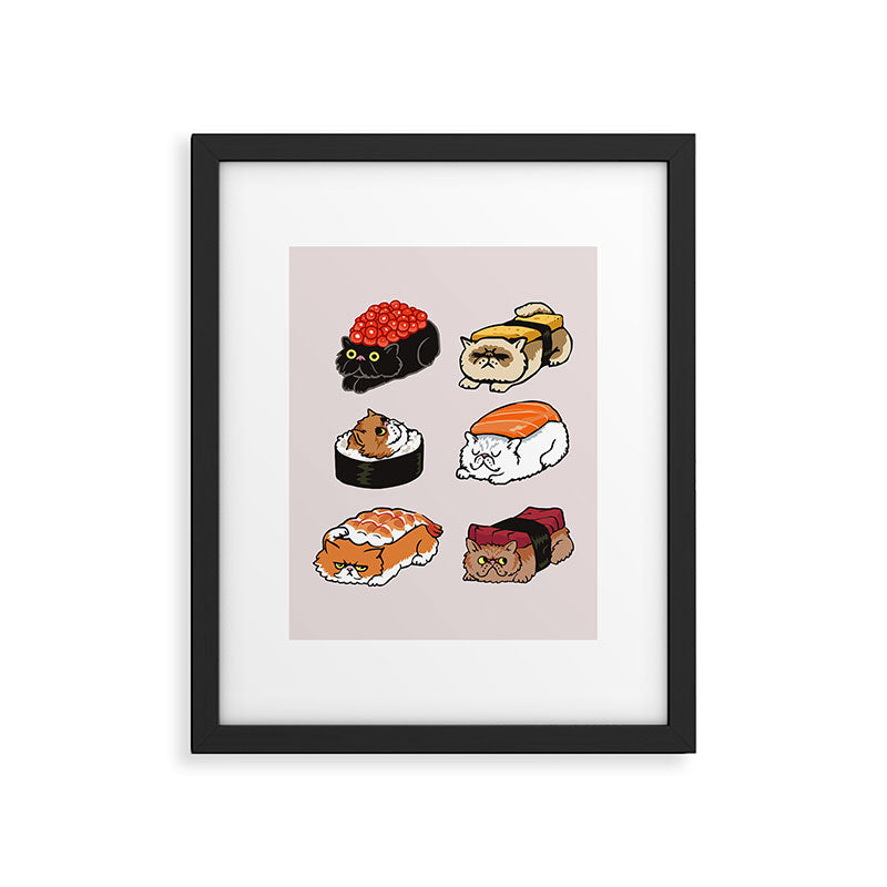 Sushi Persian Cat Framed Art Print Gallery Image 4