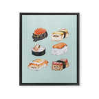 Sushi Persian Cat Watercolor Framed Canvas Print Gallery Image 8