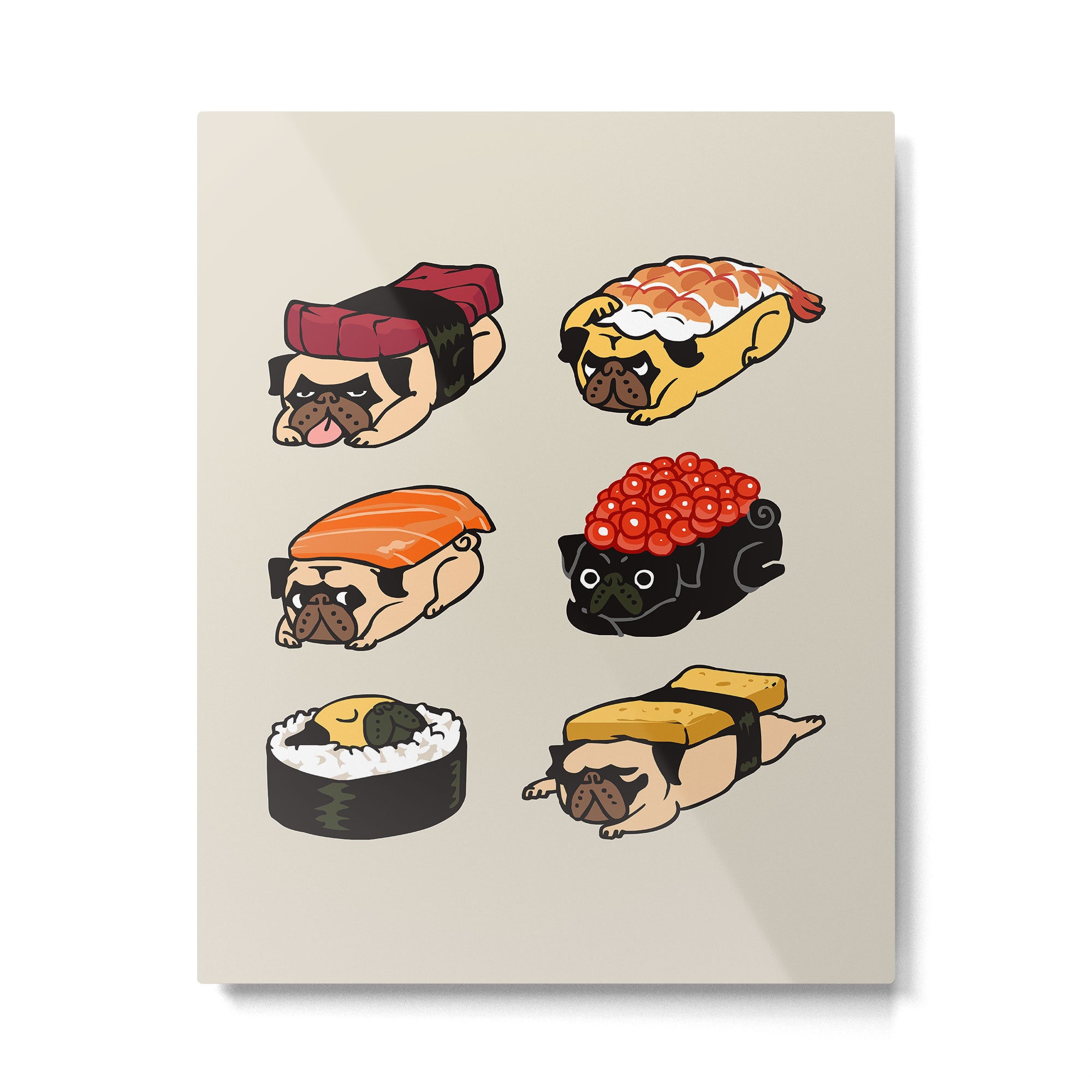 Sushi Pug Metal Print Gallery Image 4