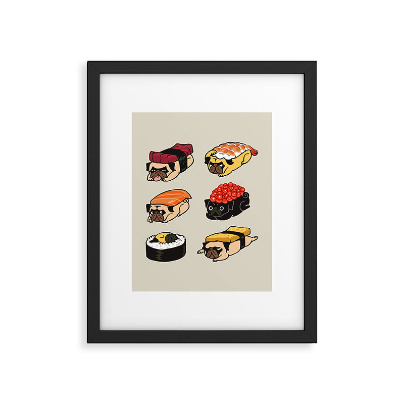 Sushi Pug Framed Art Print Gallery Image 5