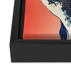 The Great Wave of Black Pug Framed Canvas Print Gallery Image 3