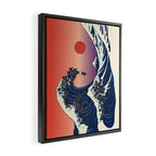 The Great Wave of Black Pug Framed Canvas Print Gallery Image 2
