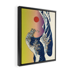 The Great Wave Of  Cat Framed Canvas Print Gallery Image 2